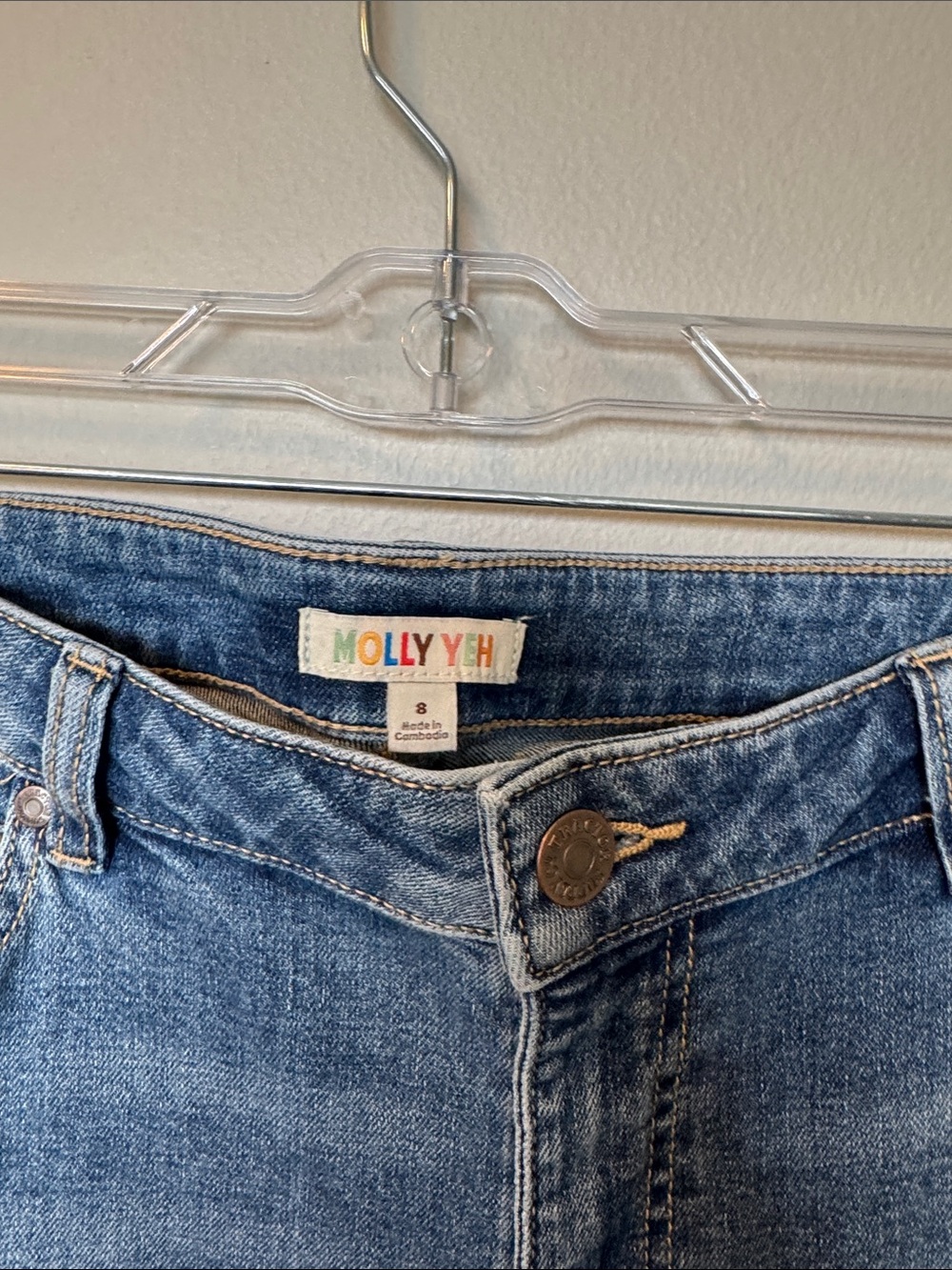 NWT Molly Yeh Blue Patchwork Jeans - Picture 3 of 6